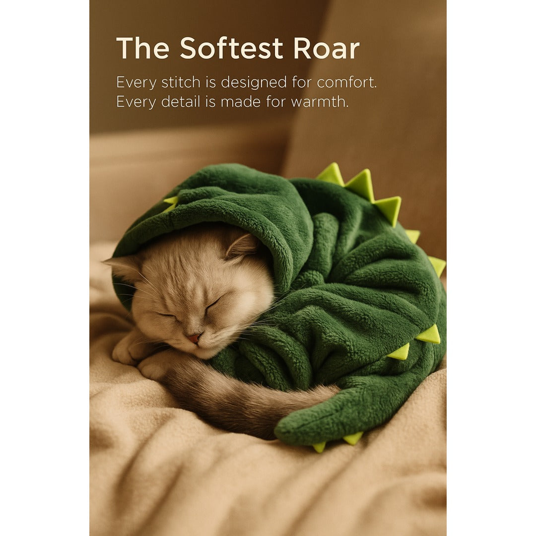 MewLove Dino Cat Costume Hoodie – Plush & Cozy