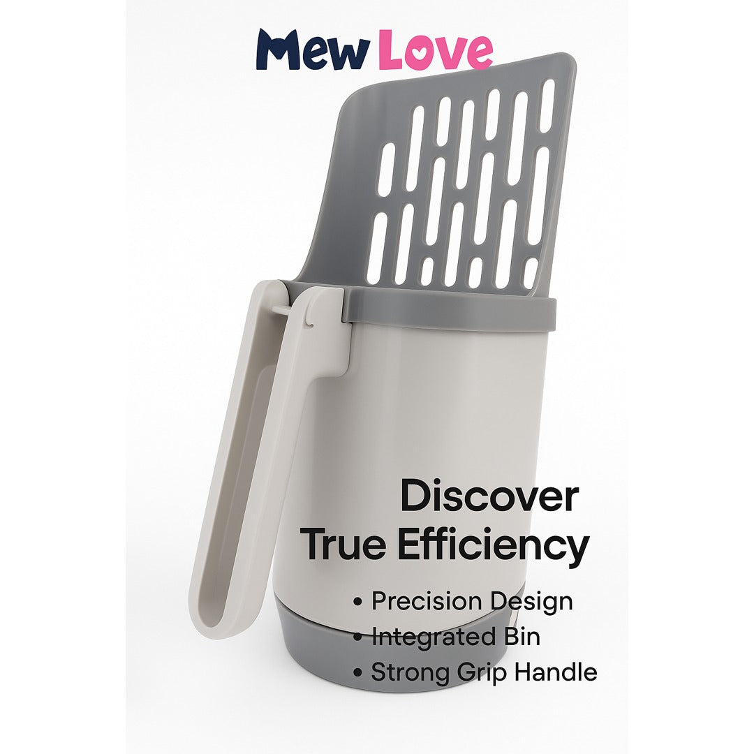 MewLove Cat Litter Scoop – Built-In Waste Container & Bags