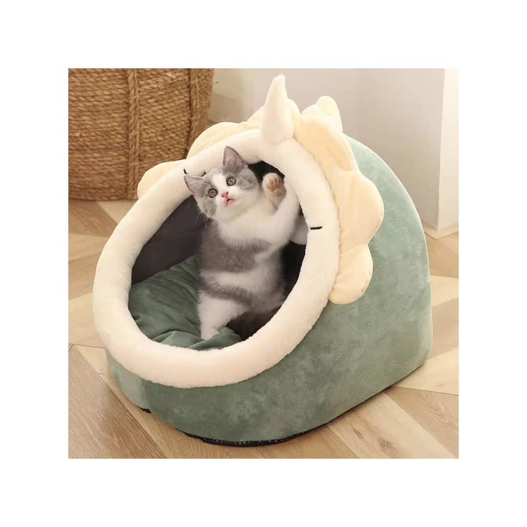 Pet Tent Cave Bed for Cats Small Dogs Self-Warming Cat Tent Bed Cat Hut Comfortable Pet Sleeping Bed Foldable Removable Washable
