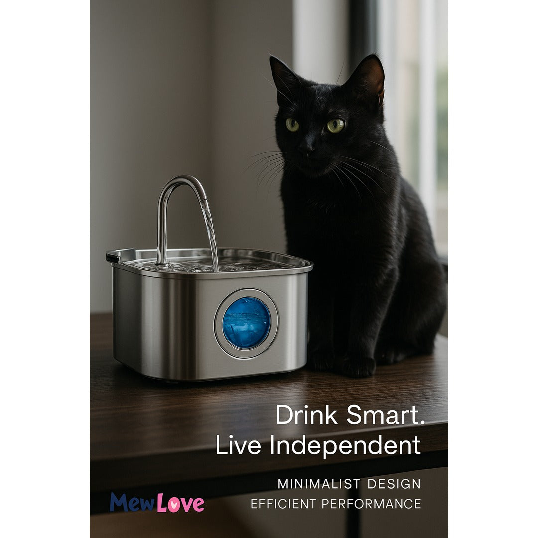 MewLove Cat Water Fountain – Hygienic Steel