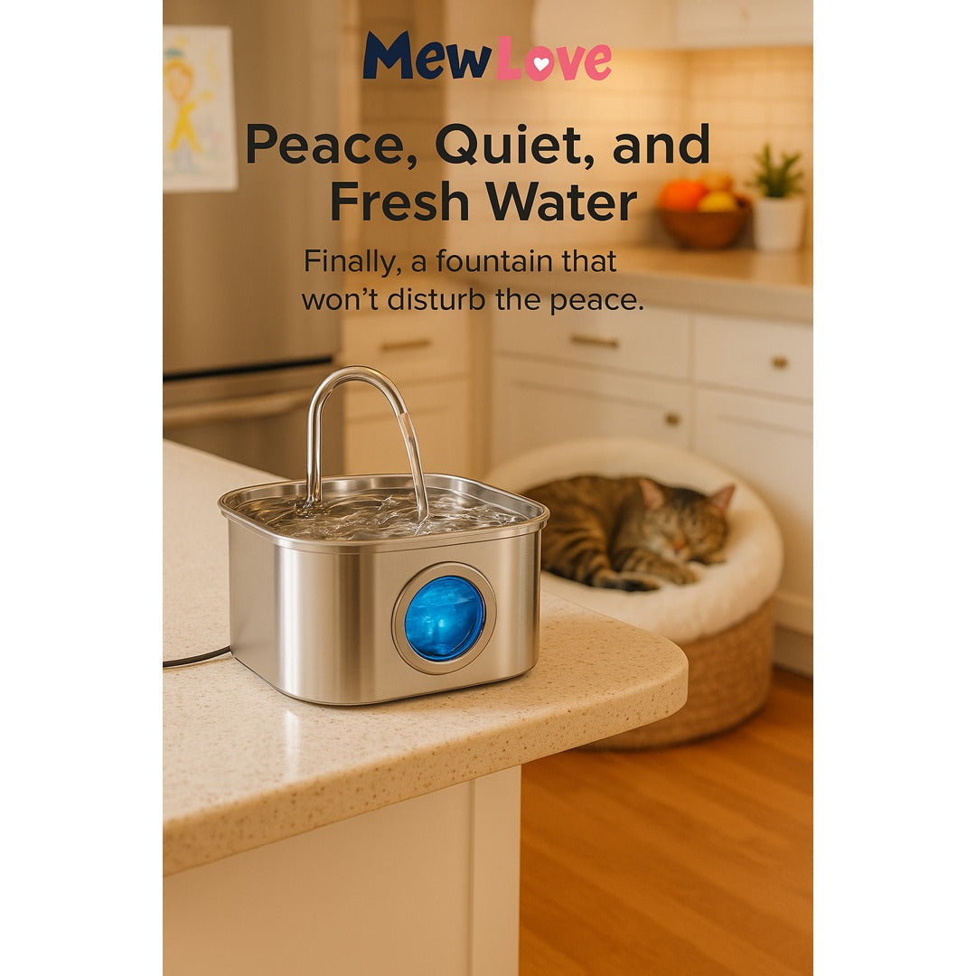 MewLove Cat Water Fountain – Hygienic Steel