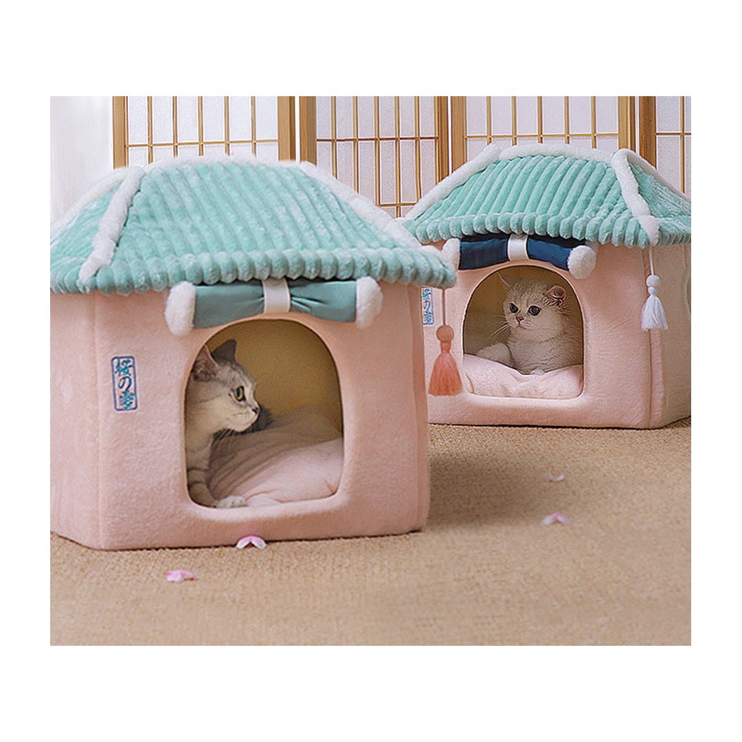 Cat House Removable and Washable Cat Bed Pet Supplies Enclosed Cat House Villa