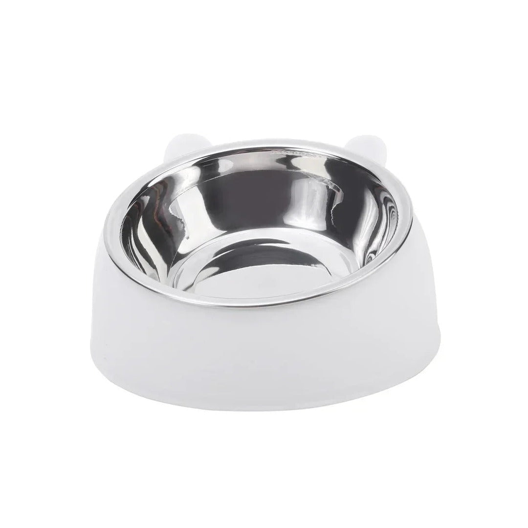 Trendy Stainless Steel Cat Dog Double Bowl 15 Degree Inclined anti Neck Strain Pet Feeder Slant Mouth Best Selling Pet Supplies