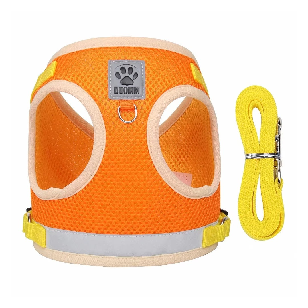 Breathable Cat Harness and Leash Escape Proof Pet Clothes Kitten Puppy Dogs Vest Adjustable Easy Control Reflective Cat Harness