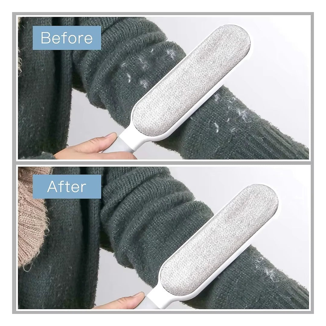 Lint Brush with Self-Cleaning Base Set Pet Hair Remover Brush Portable Dog & Cat Hair Remover Clothes Sofa Car Seat Cleaning