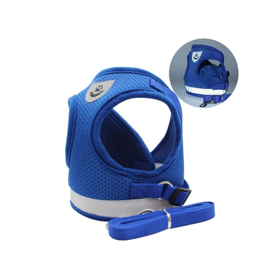 Breathable Cat Harness and Leash Escape Proof Pet Clothes Kitten Puppy Dogs Vest Adjustable Easy Control Reflective Cat Harness