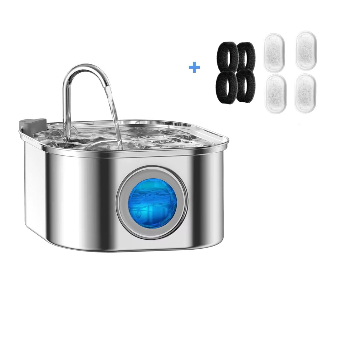 3.2L Stainless Steel Pet Water Feeder Auto Cat Fountain Smart Dog Water Dispenser Visual Window Drinking Bowl Pet Accessories