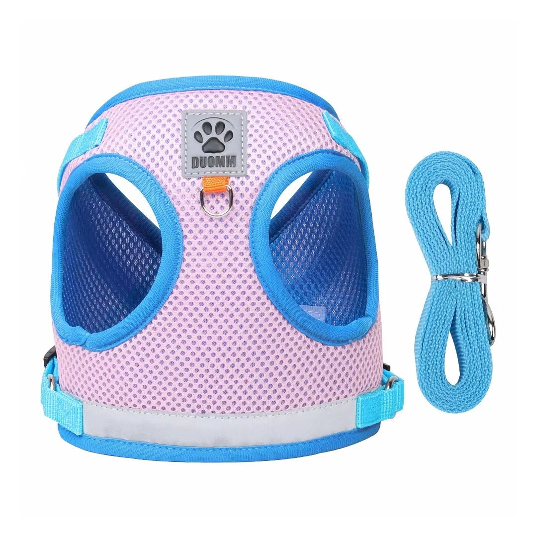 Breathable Cat Harness and Leash Escape Proof Pet Clothes Kitten Puppy Dogs Vest Adjustable Easy Control Reflective Cat Harness