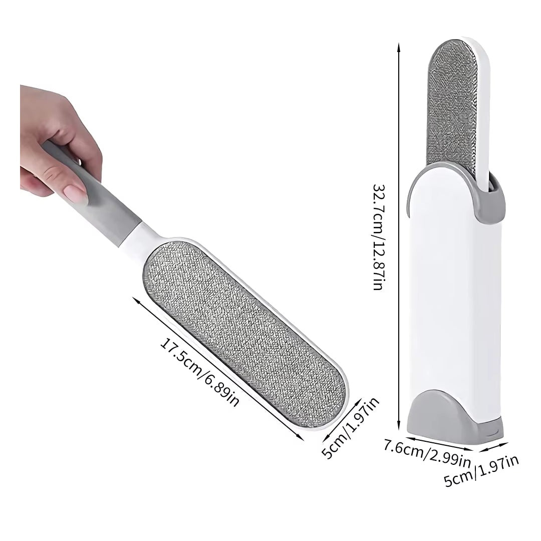 Lint Brush with Self-Cleaning Base Set Pet Hair Remover Brush Portable Dog & Cat Hair Remover Clothes Sofa Car Seat Cleaning