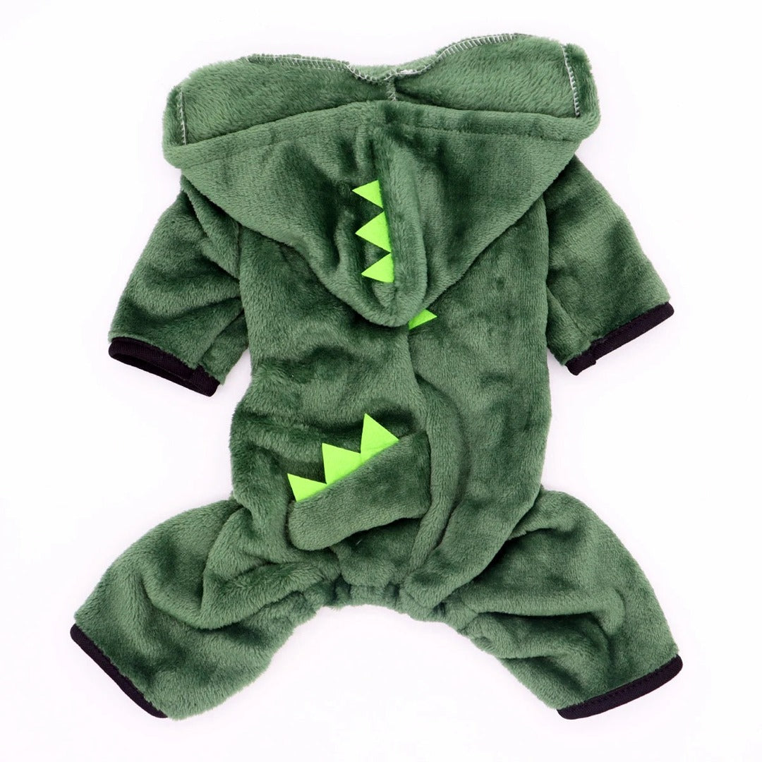 Pet Cat Dog Halloween Dog Clothes for Small Dogs Funny Dinosaur Cosplay Costume Winter Warm Cat Coat Fleece Hoodies Sweater