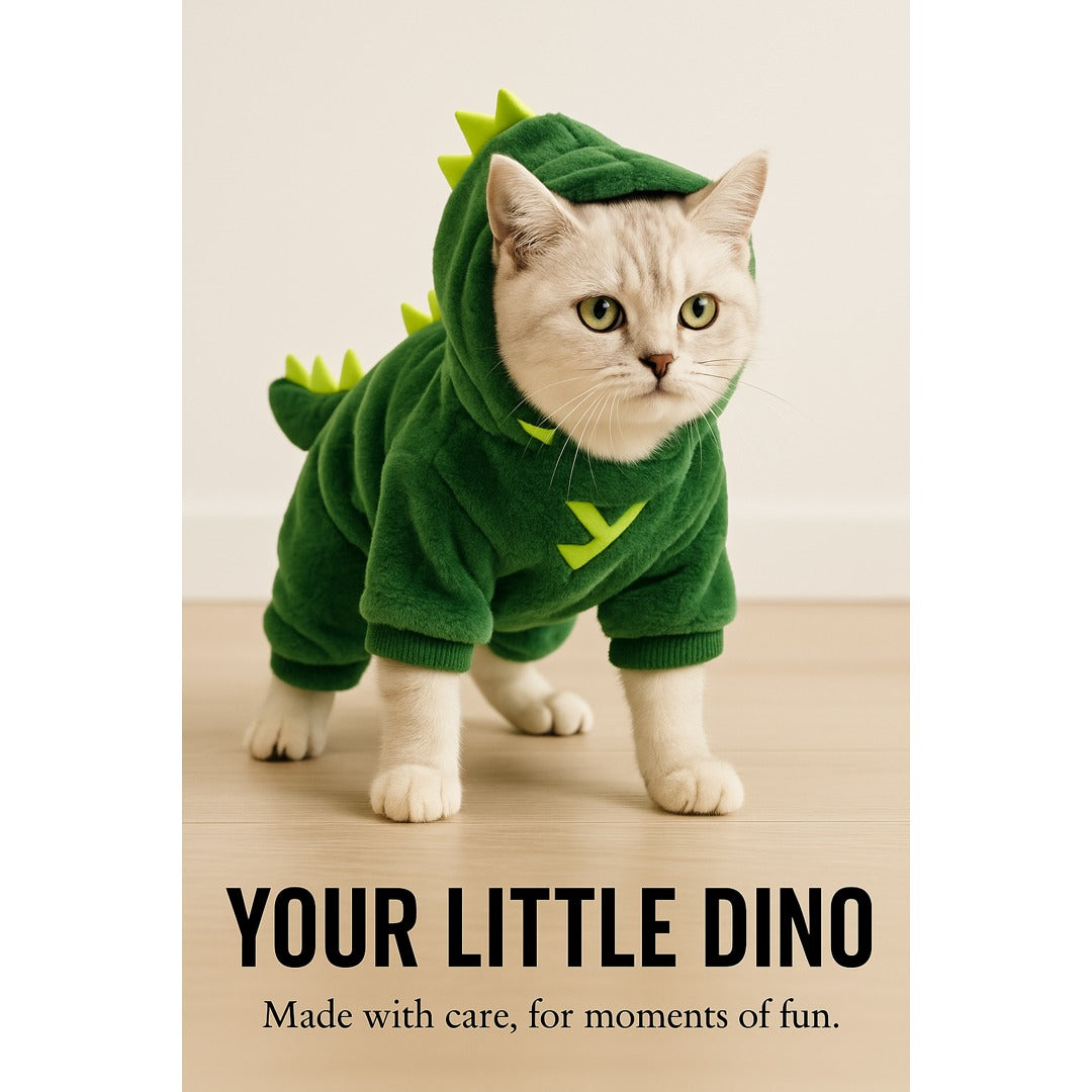 Pet Cat Dog Halloween Dog Clothes for Small Dogs Funny Dinosaur Cosplay Costume Winter Warm Cat Coat Fleece Hoodies Sweater