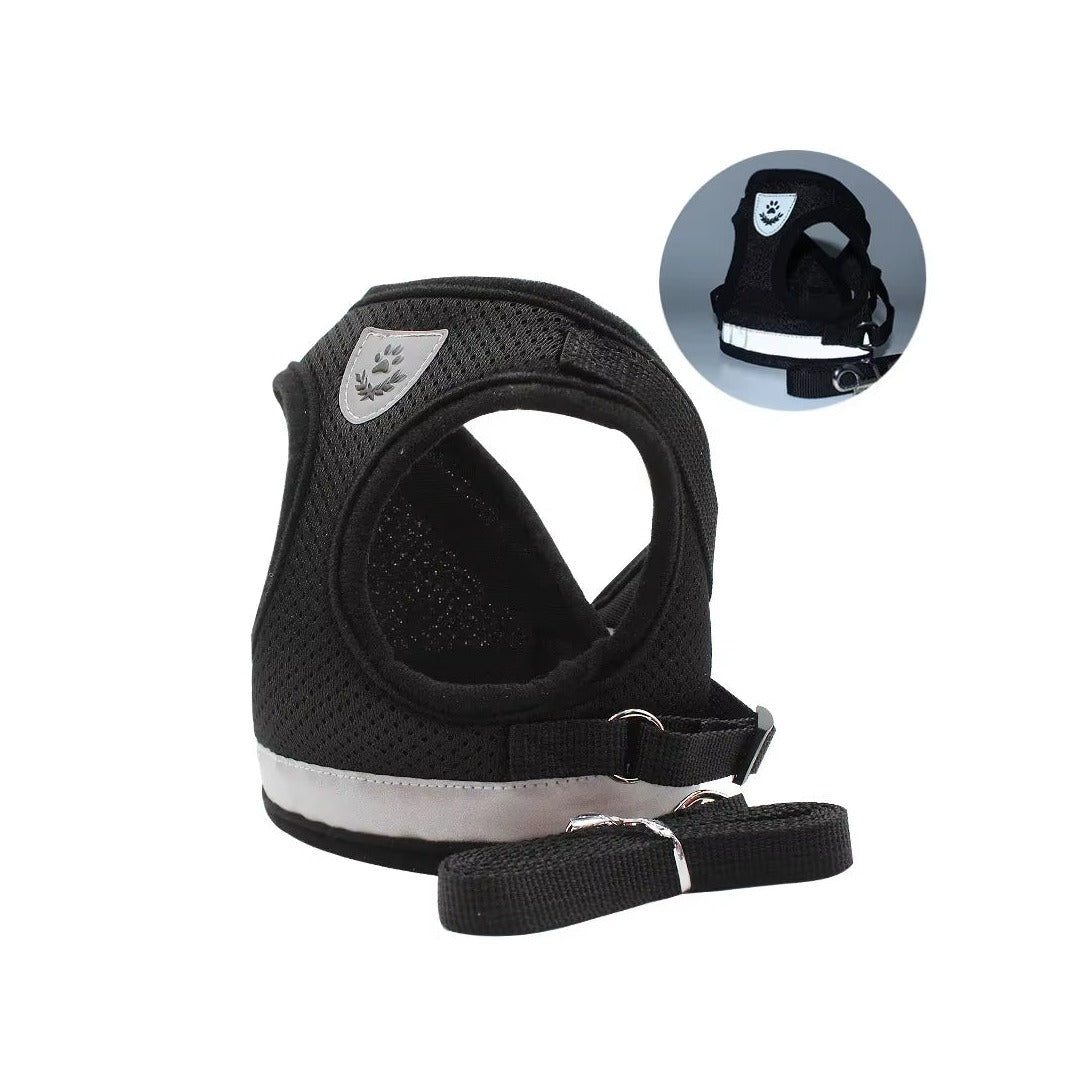 Breathable Cat Harness and Leash Escape Proof Pet Clothes Kitten Puppy Dogs Vest Adjustable Easy Control Reflective Cat Harness