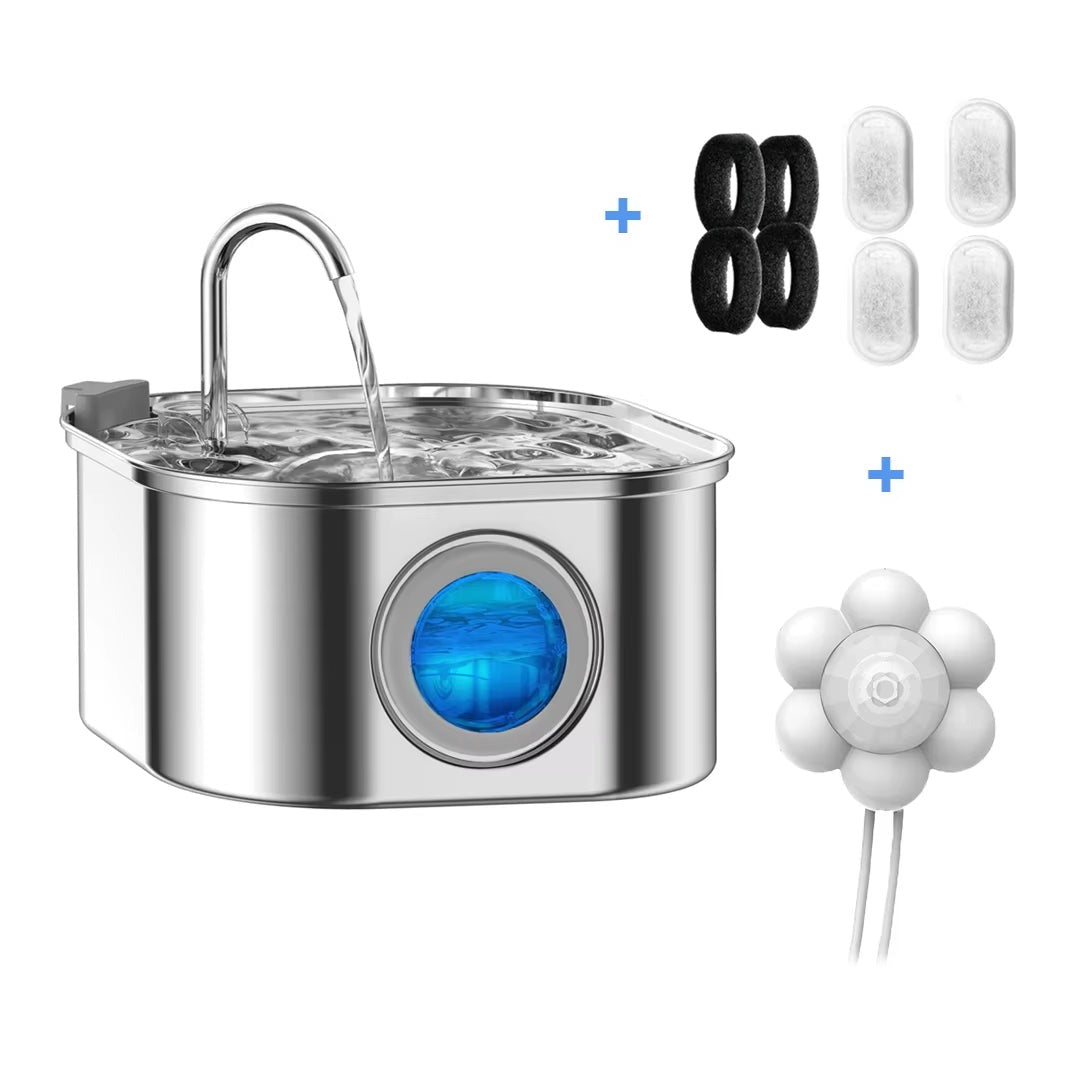 3.2L Stainless Steel Pet Water Feeder Auto Cat Fountain Smart Dog Water Dispenser Visual Window Drinking Bowl Pet Accessories