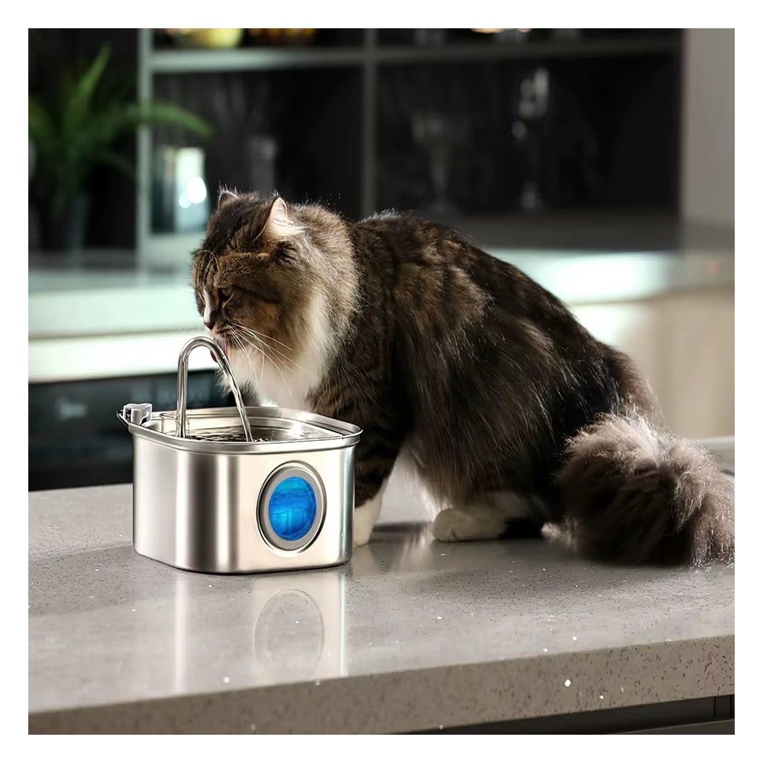 3.2L Stainless Steel Pet Water Feeder Auto Cat Fountain Smart Dog Water Dispenser Visual Window Drinking Bowl Pet Accessories