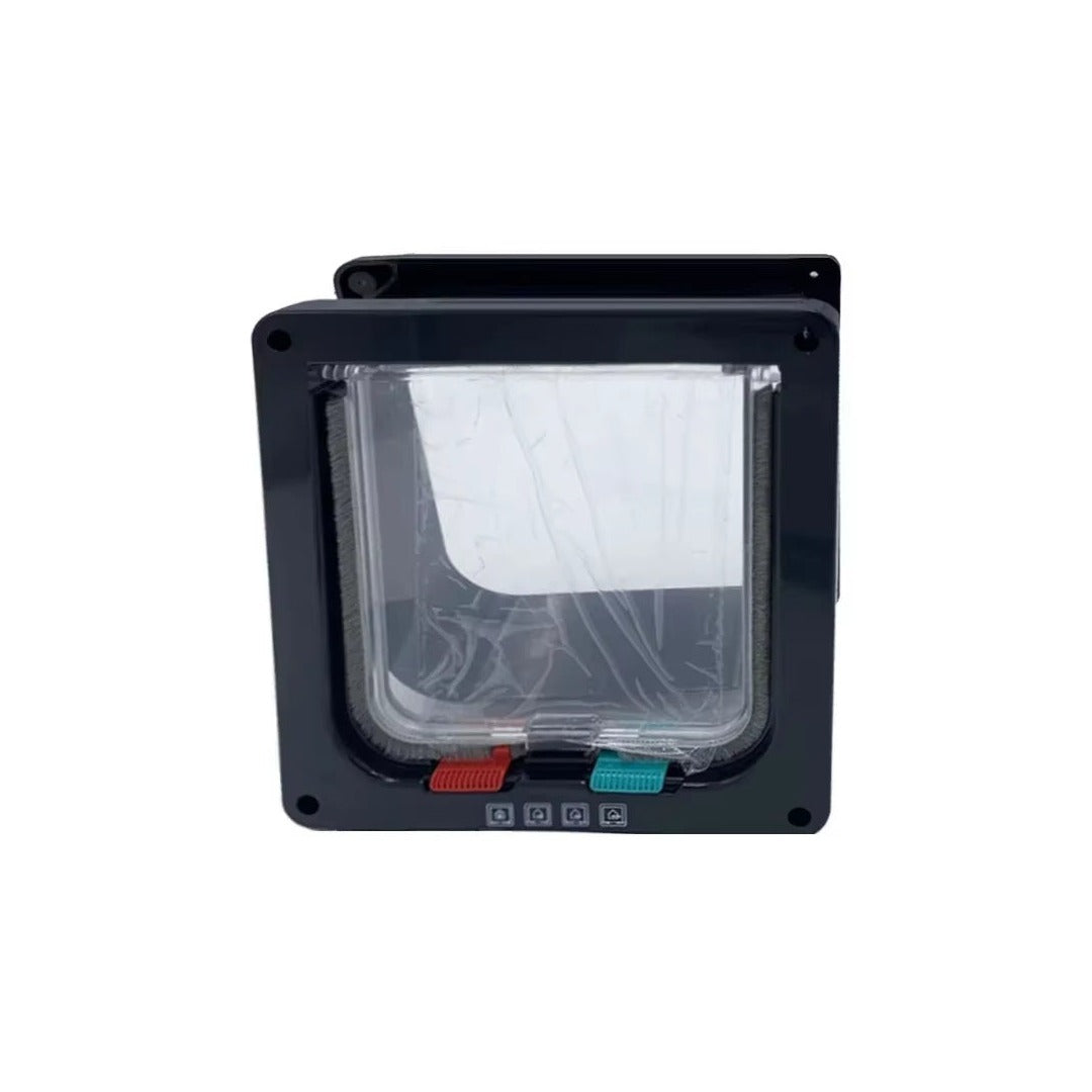 Dog Cat Flap Door with 4 Way Security Lock Flap Door for Dog Cats Kitten ABS Plastic Small Pet Gate Door Kit Cat Dogs Flap Doors