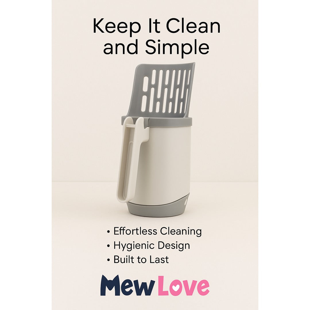MewLove Cat Litter Scoop – Built-In Waste Container & Bags
