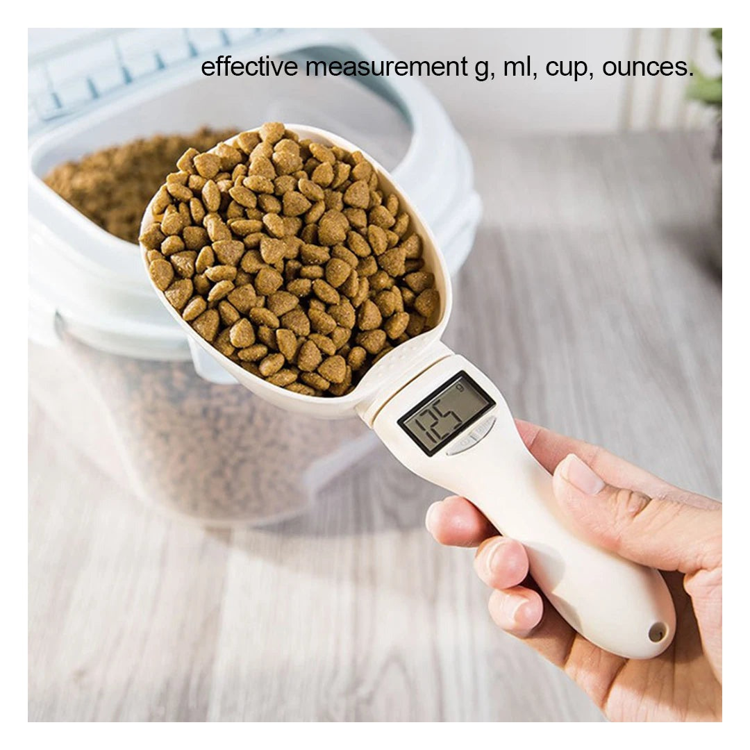 Pet Food Measuring Scoop Electronic Dog Cat Food Measuring Cup Digital Spoon Scale Kitchen Food Scale with LED Display