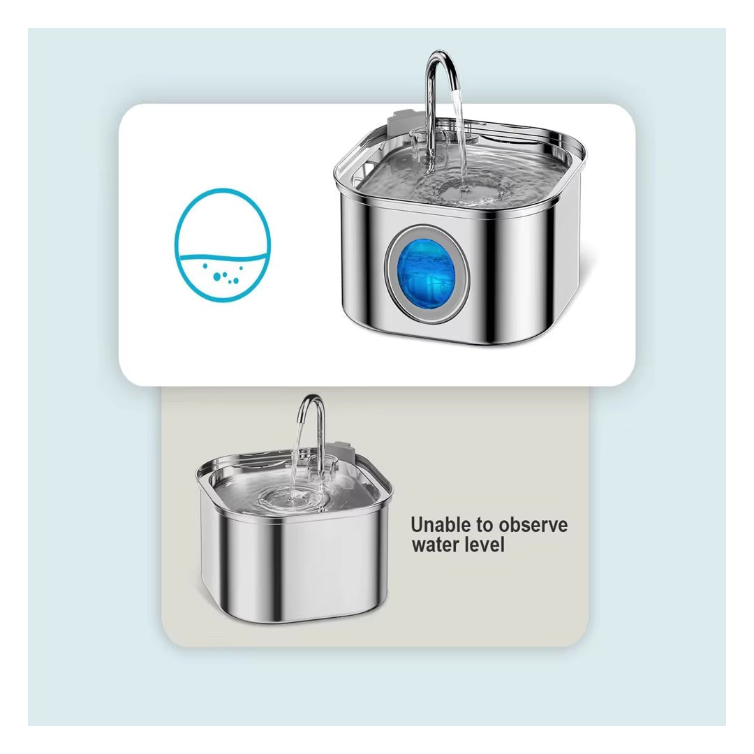 3.2L Stainless Steel Pet Water Feeder Auto Cat Fountain Smart Dog Water Dispenser Visual Window Drinking Bowl Pet Accessories