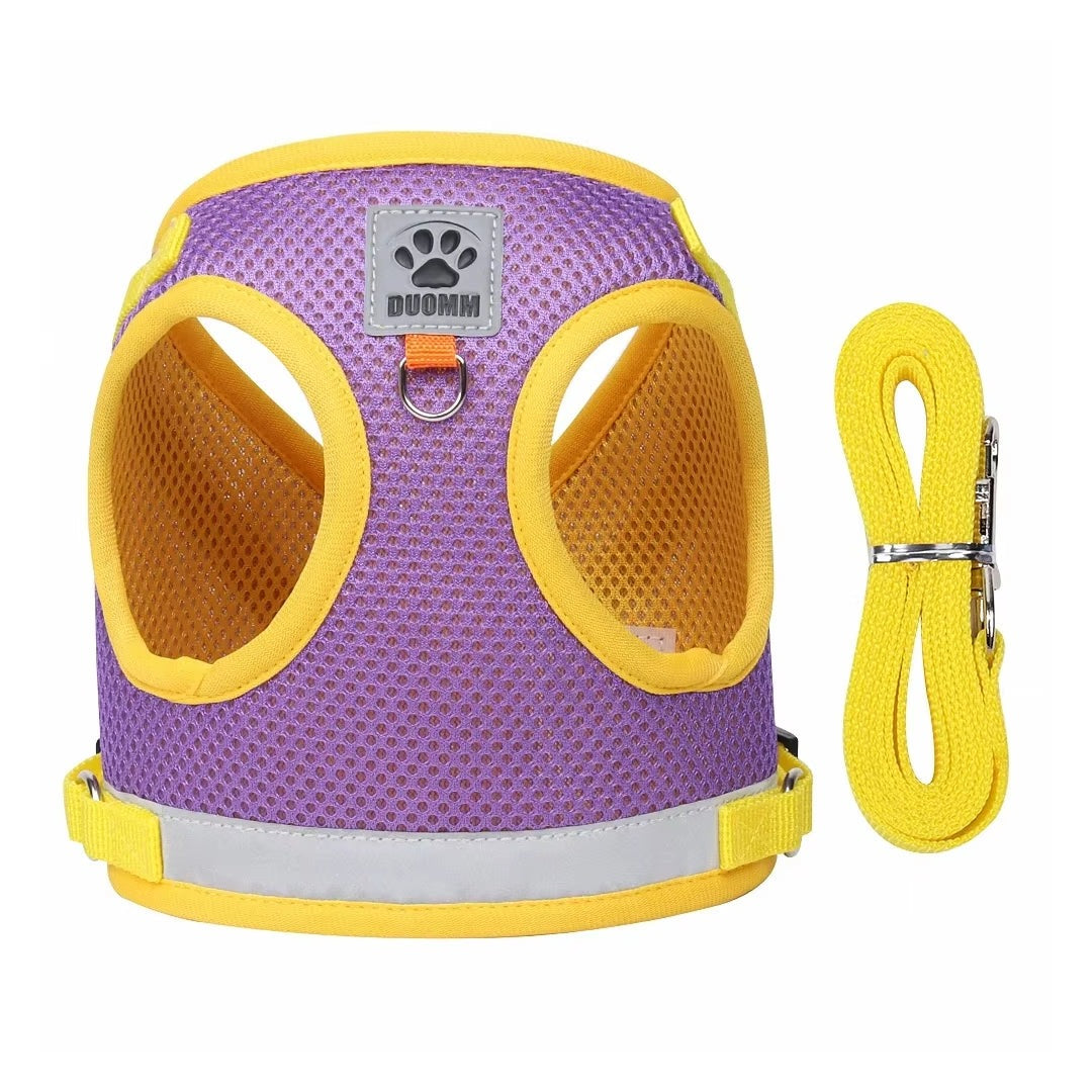 Breathable Cat Harness and Leash Escape Proof Pet Clothes Kitten Puppy Dogs Vest Adjustable Easy Control Reflective Cat Harness