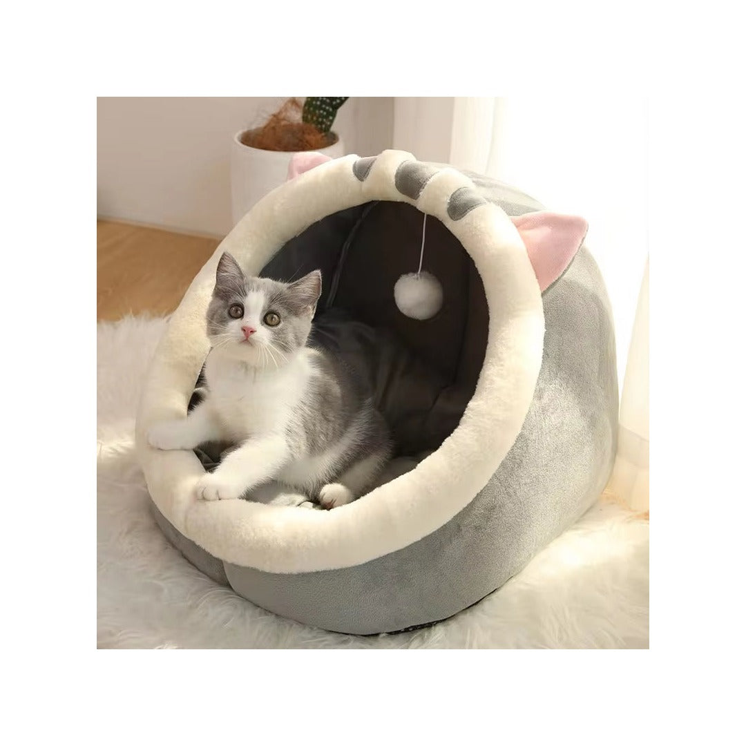Pet Tent Cave Bed for Cats Small Dogs Self-Warming Cat Tent Bed Cat Hut Comfortable Pet Sleeping Bed Foldable Removable Washable