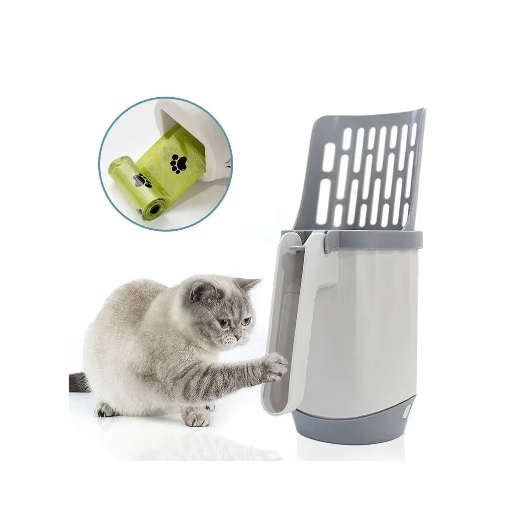 Cat Litter Shovel Scoop with Refill Bag for Pet Filter Clean Toilet Garbage Picker Cat Supplies Cat Litter Box Self Cleaning