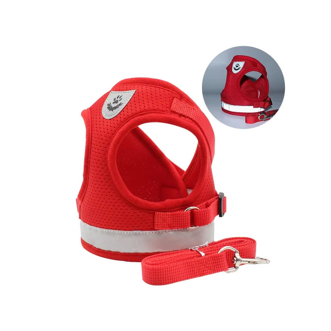 Breathable Cat Harness and Leash Escape Proof Pet Clothes Kitten Puppy Dogs Vest Adjustable Easy Control Reflective Cat Harness